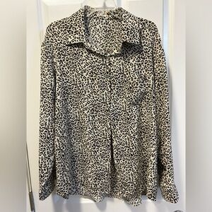 POL oversized animal print blouse